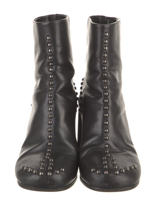 Maison Margiela Leather Studded Accents Lace-Up Boots