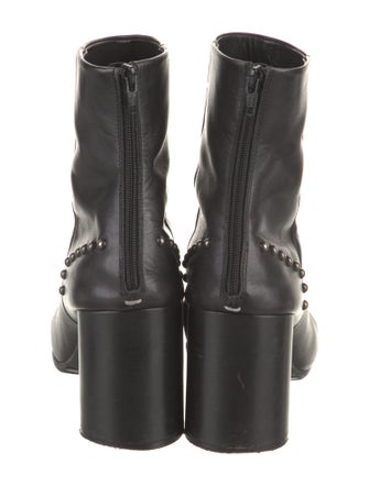 Maison Margiela Leather Studded Accents Lace-Up Boots