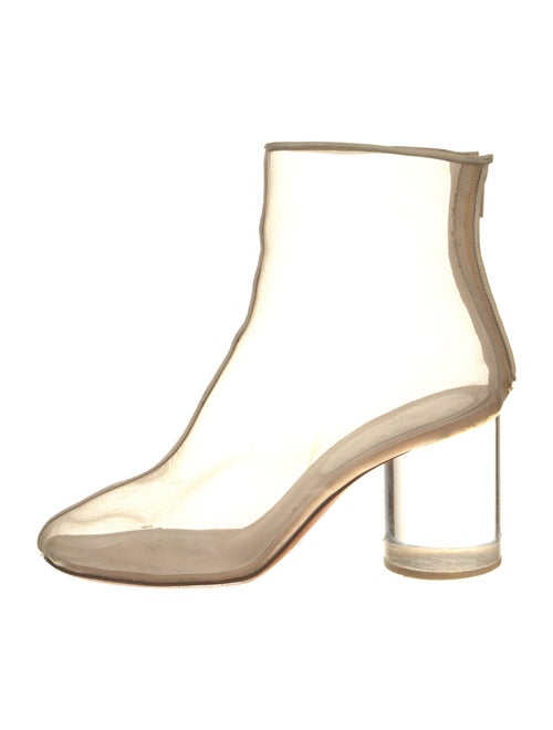 Maison Margiela Mesh Leather Trim Embellishment Boots