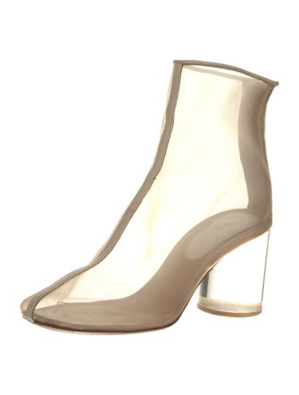 Maison Margiela Mesh Leather Trim Embellishment Boots