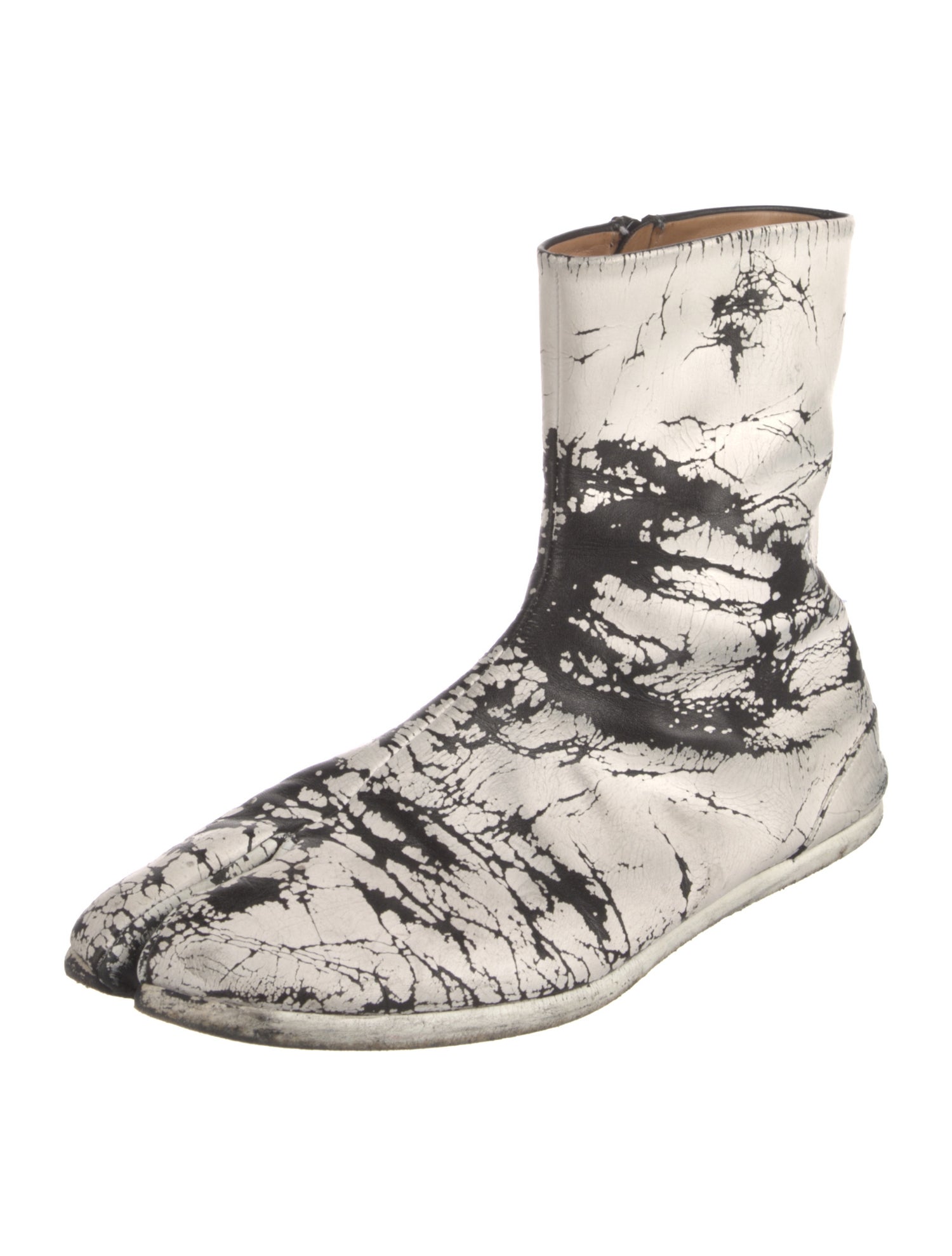 Maison Margiela Leather Printed Boots