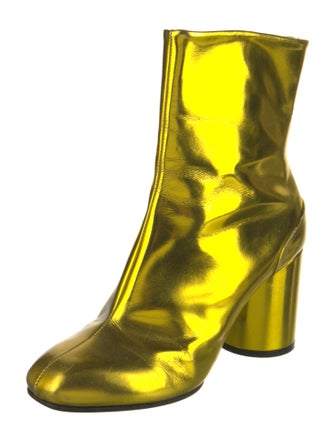 Maison Margiela Leather Glitter Accents Boots