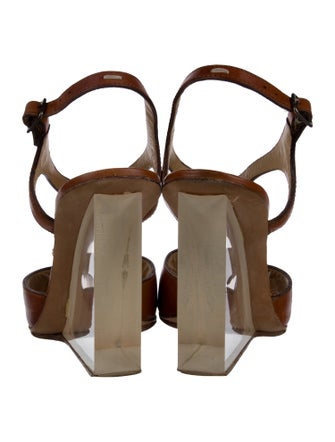 Maison Margiela Leather T-Strap Sandals