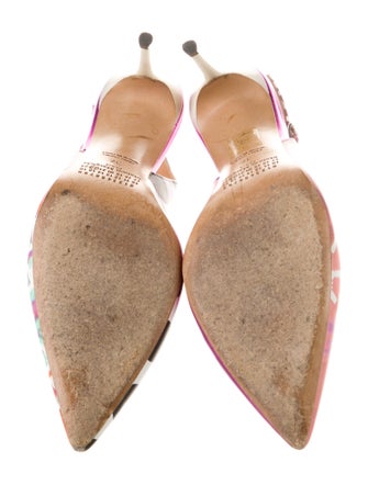 Maison Margiela Leather Printed Slingback Pumps