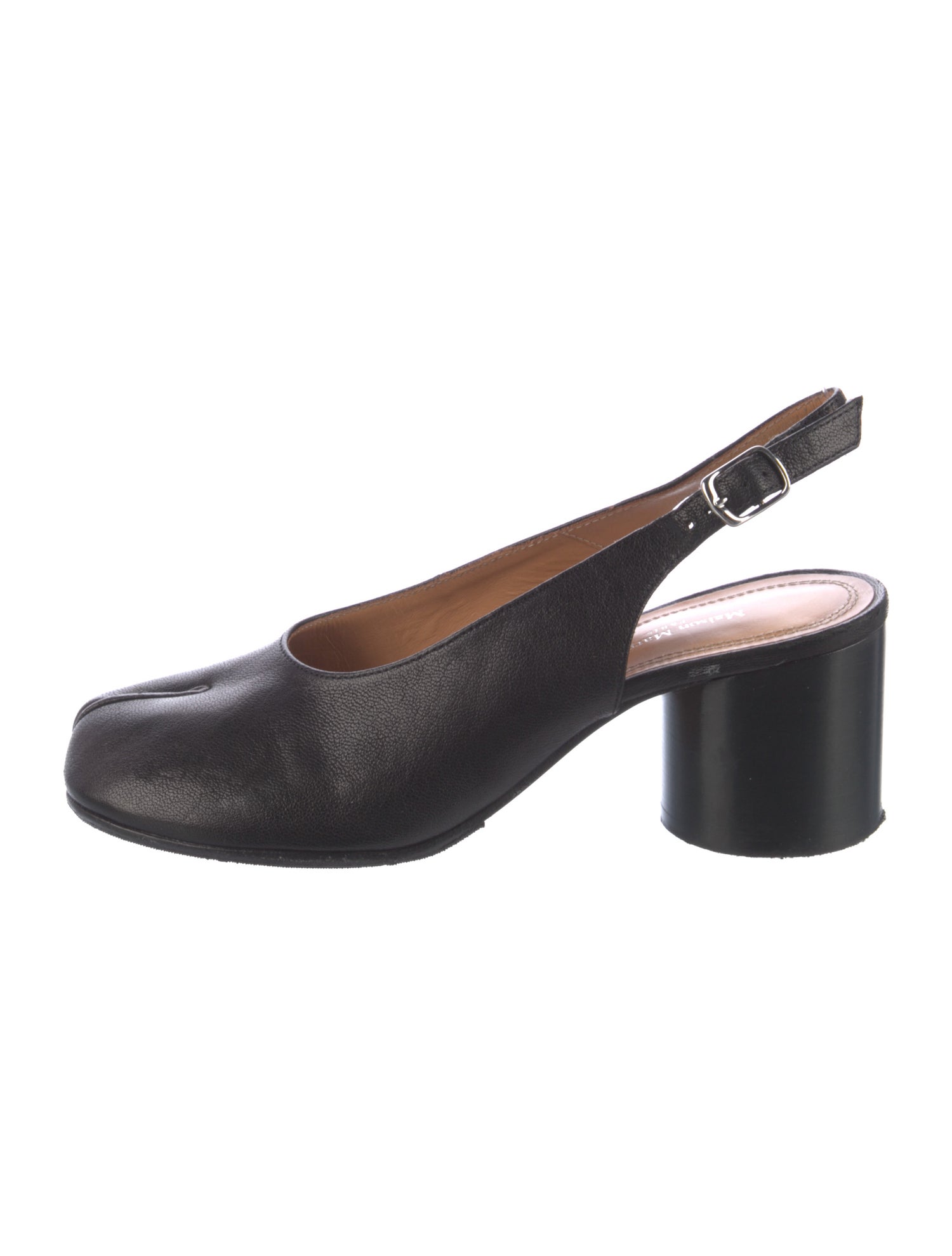 Maison Margiela Leather Bow Accents Slingback Pumps