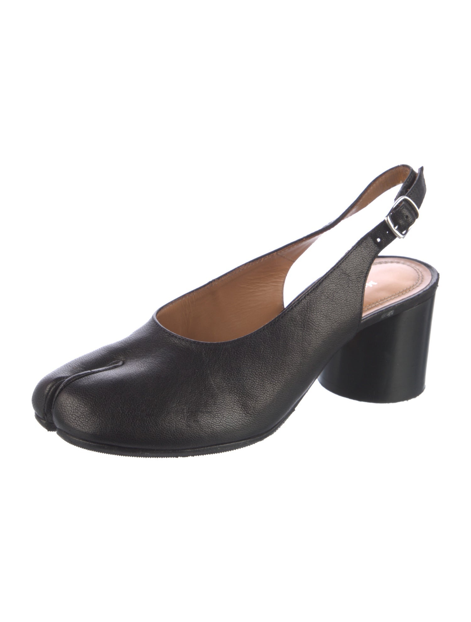 Maison Margiela Leather Bow Accents Slingback Pumps