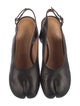 Maison Margiela Leather Bow Accents Slingback Pumps