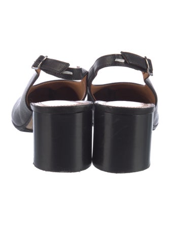 Maison Margiela Leather Bow Accents Slingback Pumps