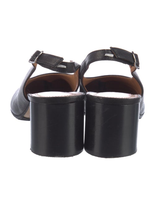 Maison Margiela Leather Bow Accents Slingback Pumps
