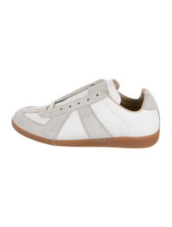 Maison Margiela Leather Colorblock Pattern Sneakers