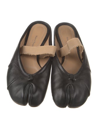 Maison Margiela Leather Ruffle Embellishment Mules