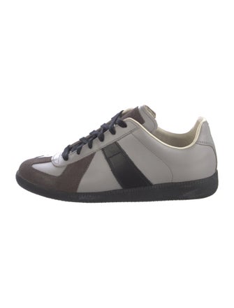Maison Margiela Leather Colorblock Pattern Sneakers