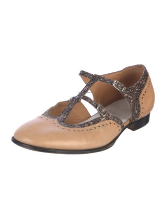 Maison Margiela Leather Animal Print Oxfords