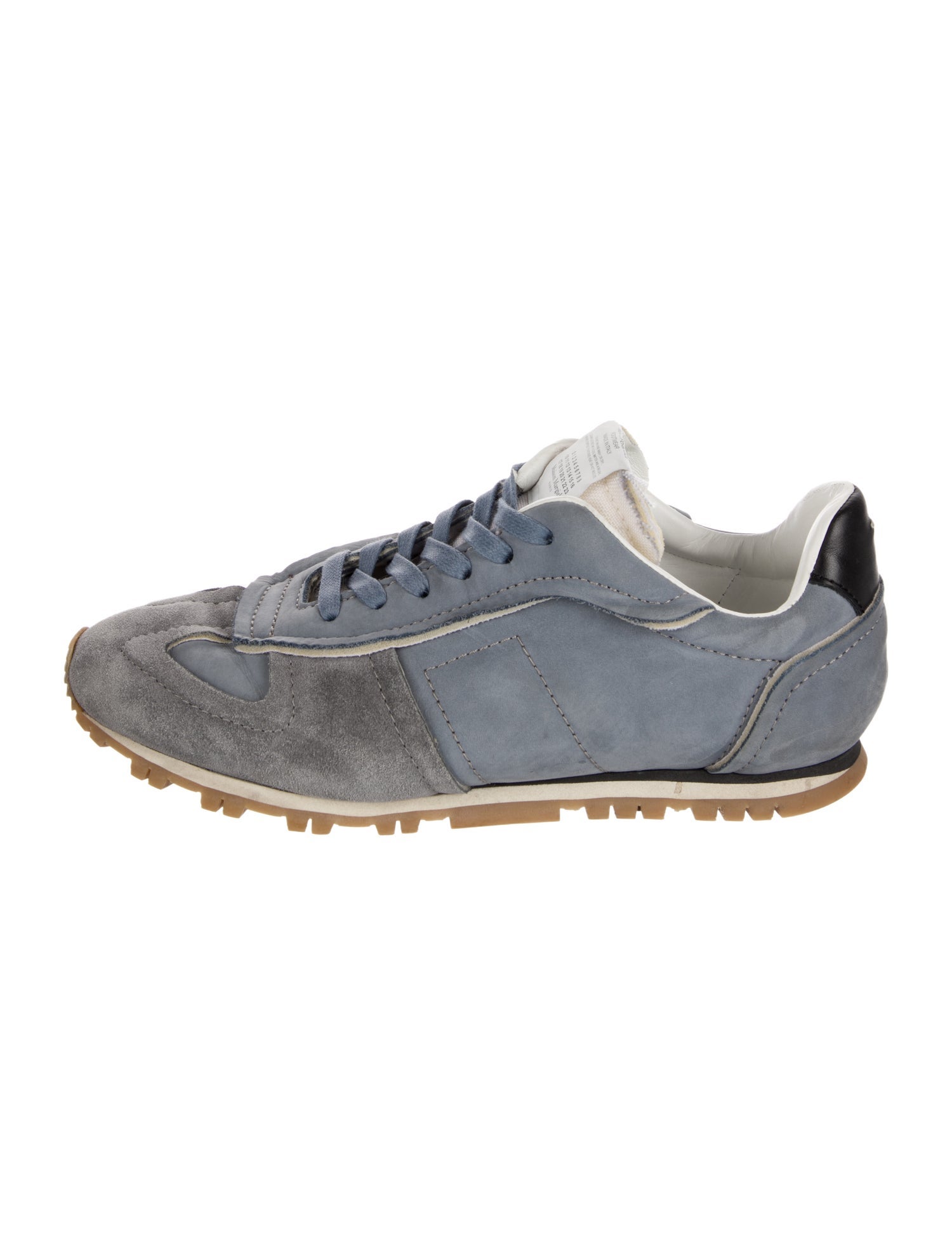 Maison Margiela Suede Colorblock Pattern Sneakers