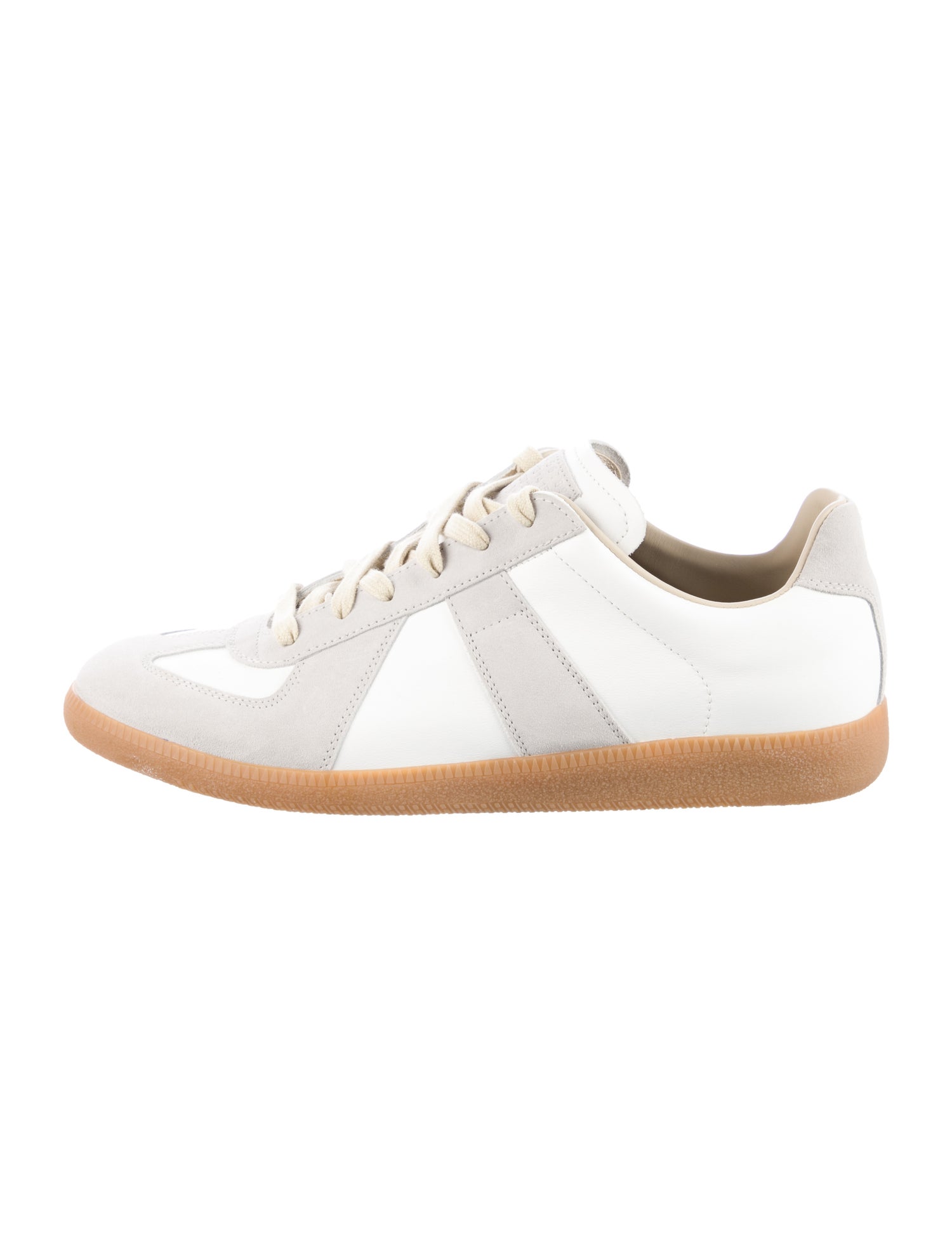 Maison Margiela Leather Colorblock Pattern Sneakers