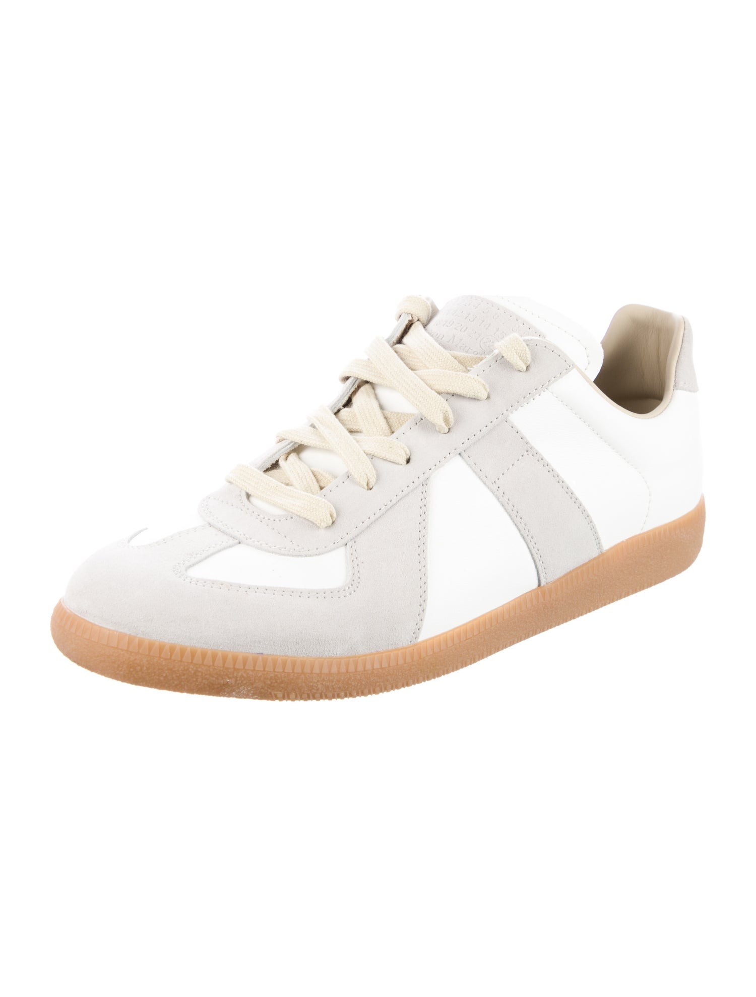 Maison Margiela Leather Colorblock Pattern Sneakers