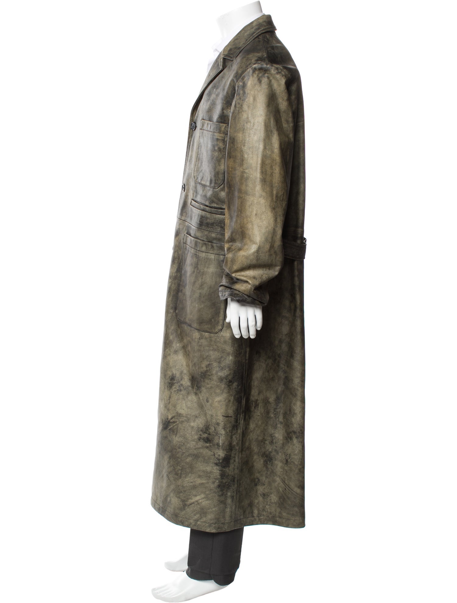 Maison Margiela Calf Leather Printed Overcoat w/ Tags