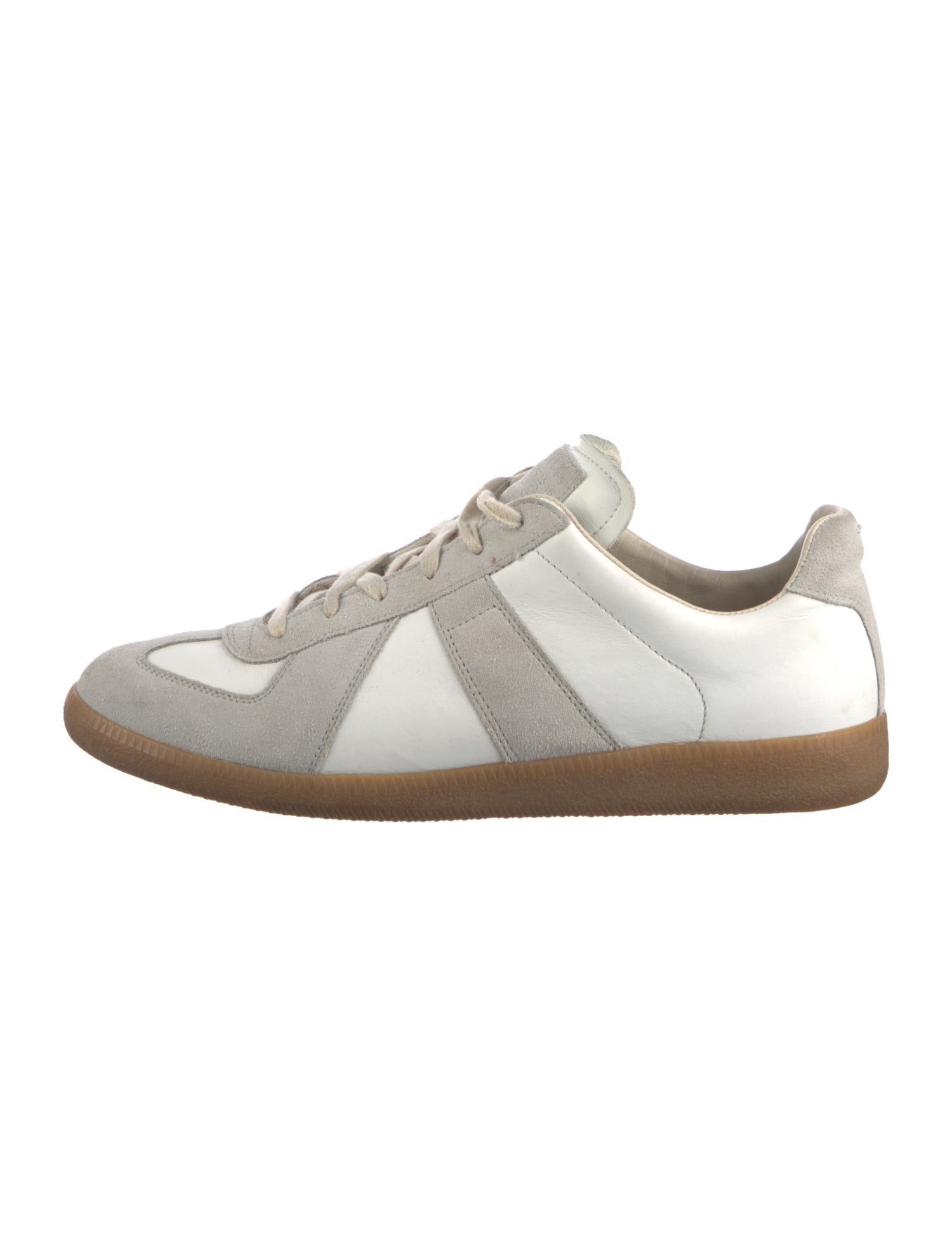 Maison Margiela Leather Colorblock Pattern Sneakers