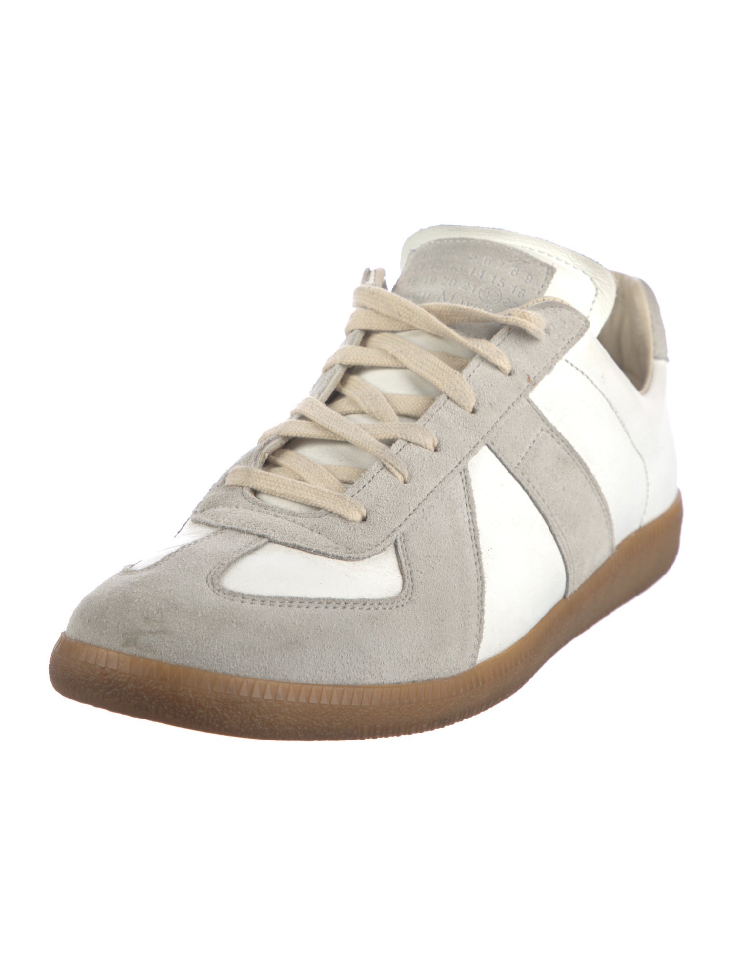 Maison Margiela Leather Colorblock Pattern Sneakers