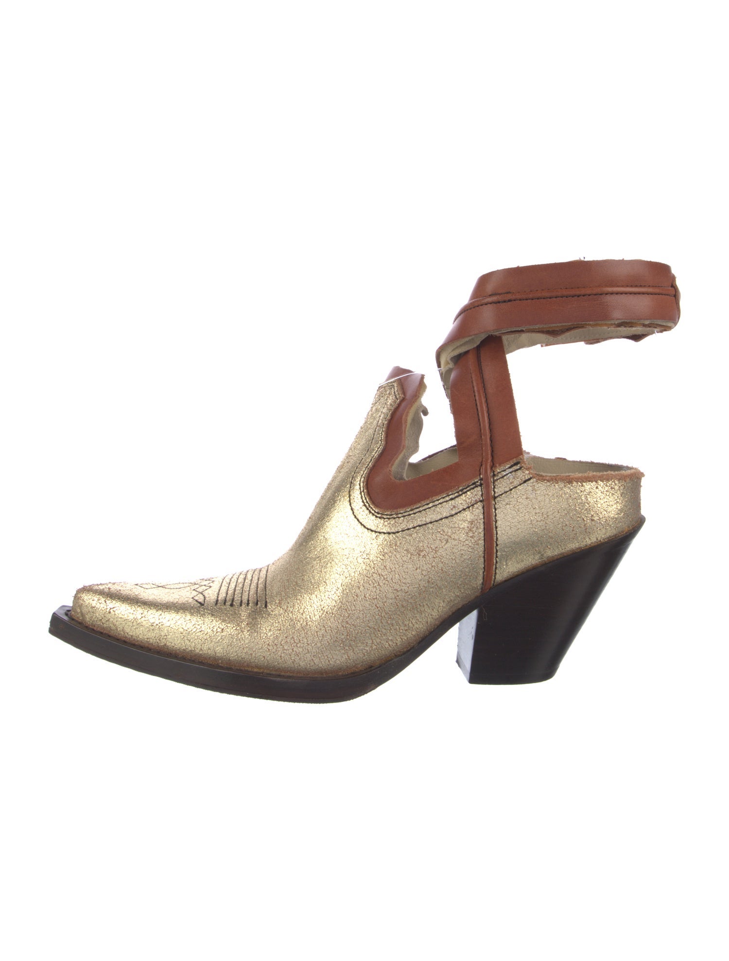 Maison Margiela Leather Printed Slingback Pumps