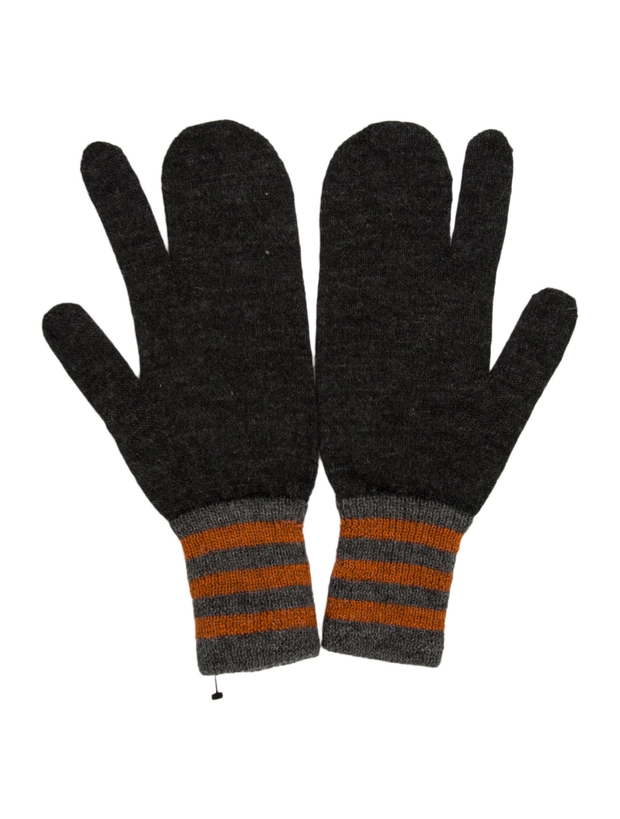 Maison Margiela Grey Knit Mittens
