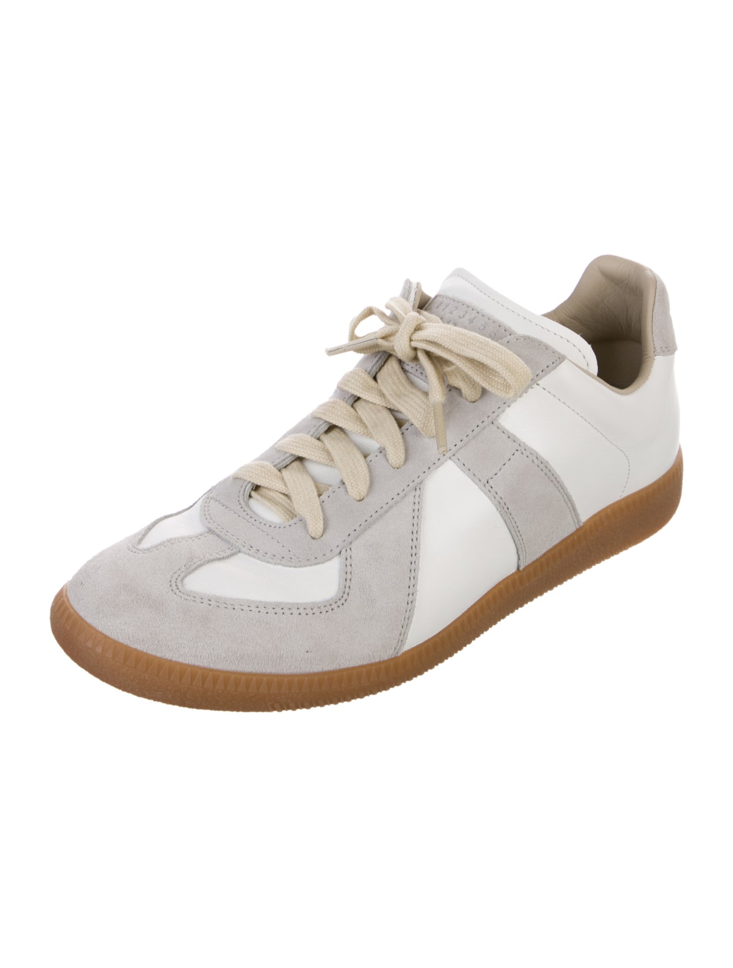 Maison Margiela Leather Colorblock Pattern Sneakers