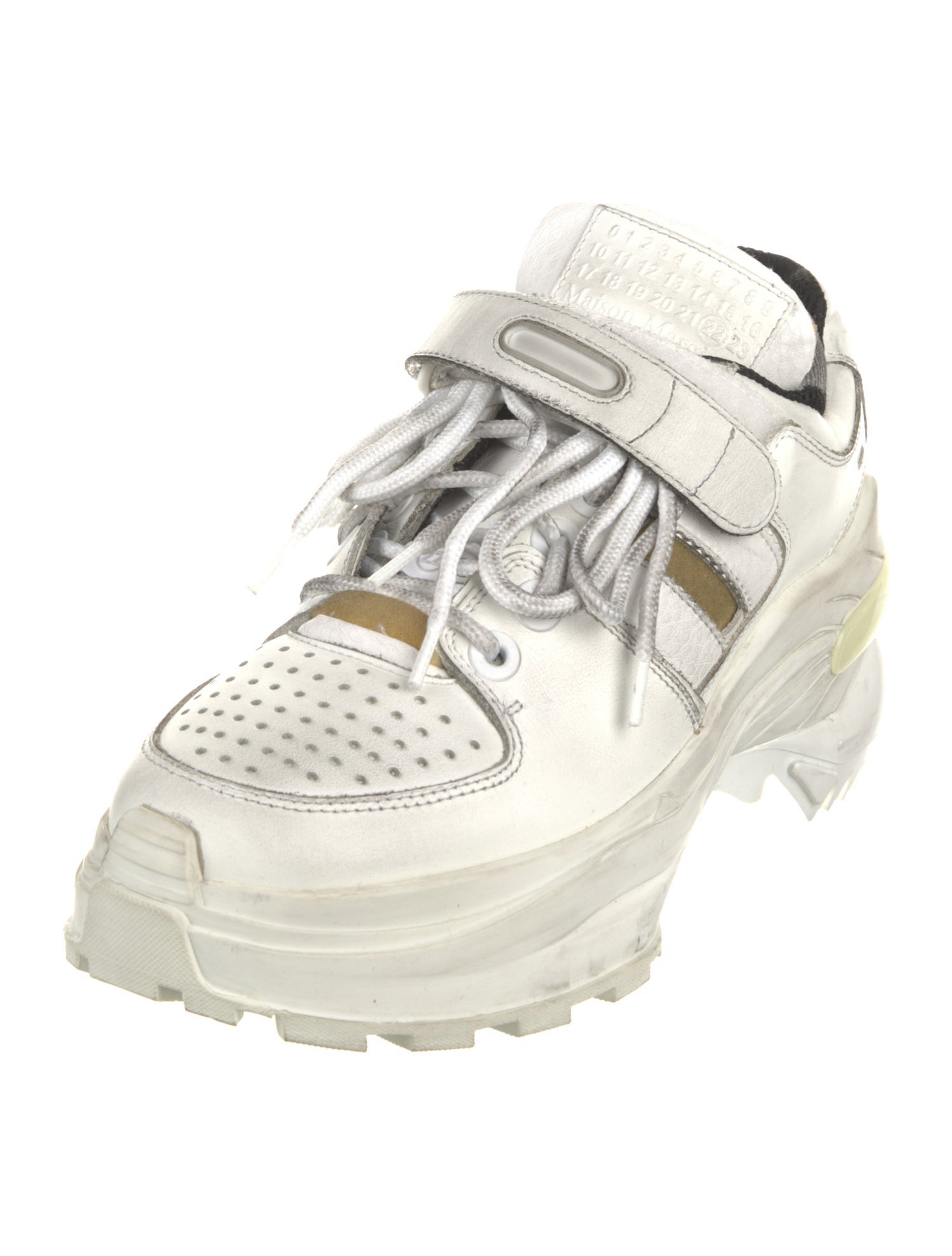 Maison Margiela Leather Distressed Accents Chunky Sneakers