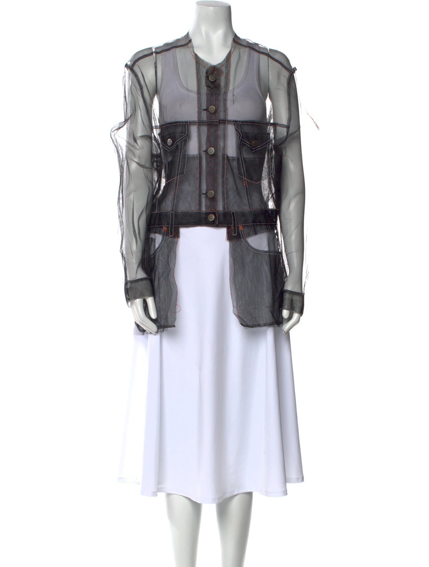 Maison Margiela 2022 Mock Neck Button-Up Top