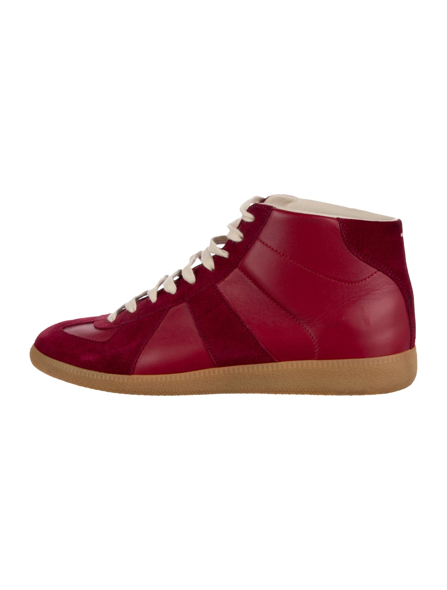Maison Margiela Leather Colorblock Pattern Sneakers