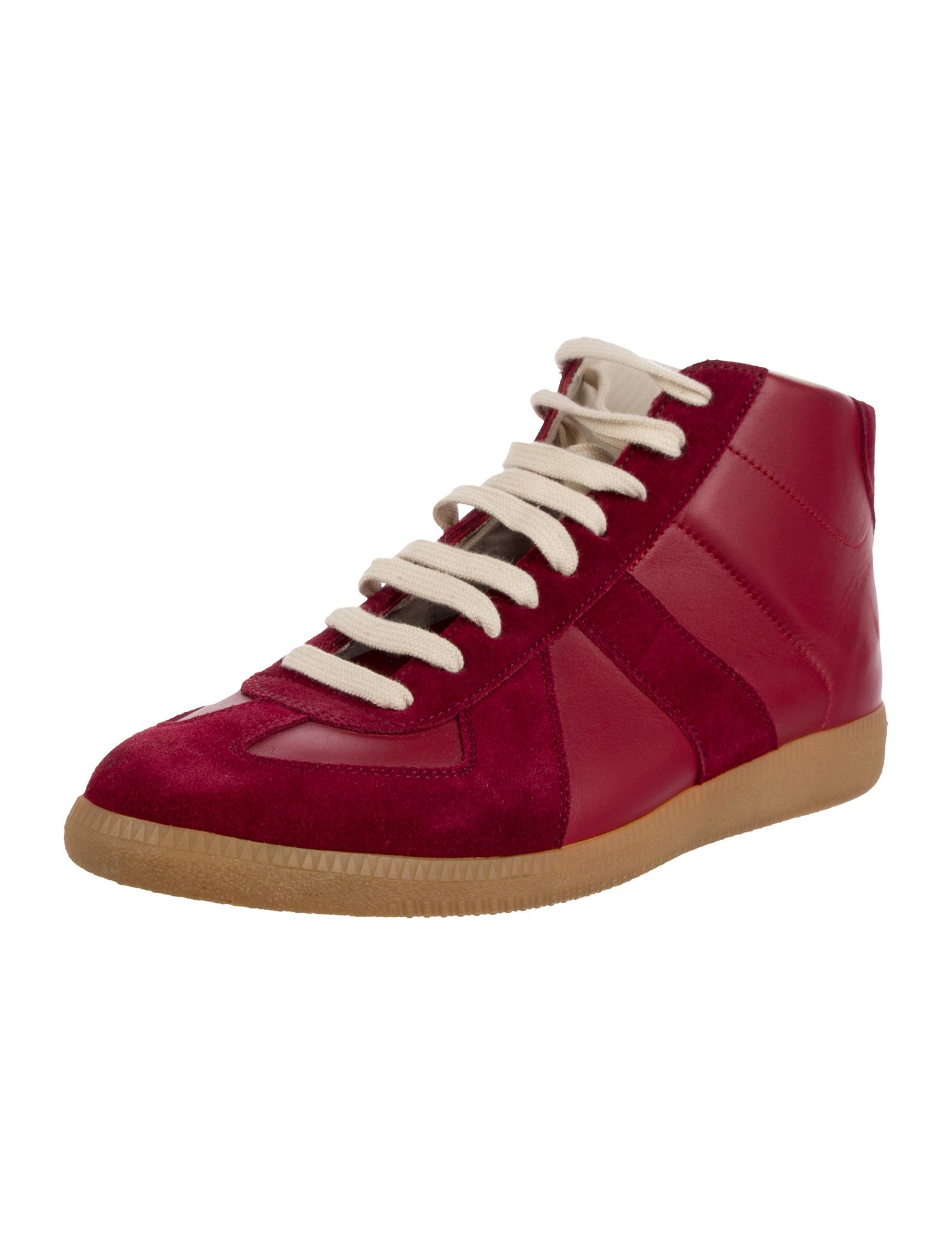 Maison Margiela Leather Colorblock Pattern Sneakers