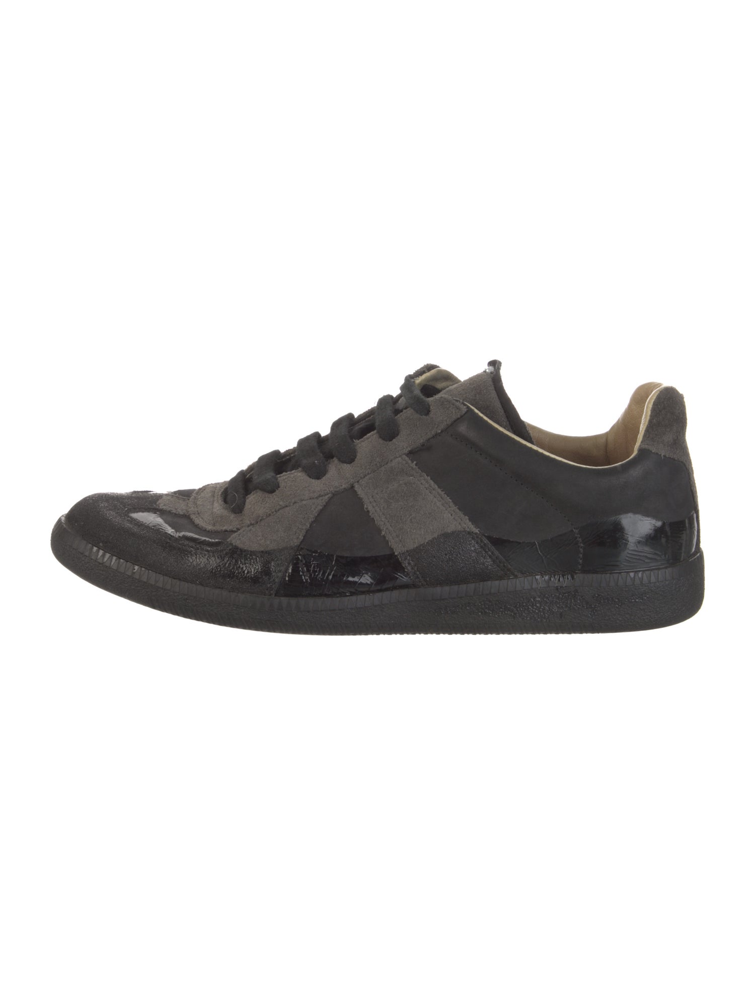 Maison Margiela Leather Distressed Accents Sneakers