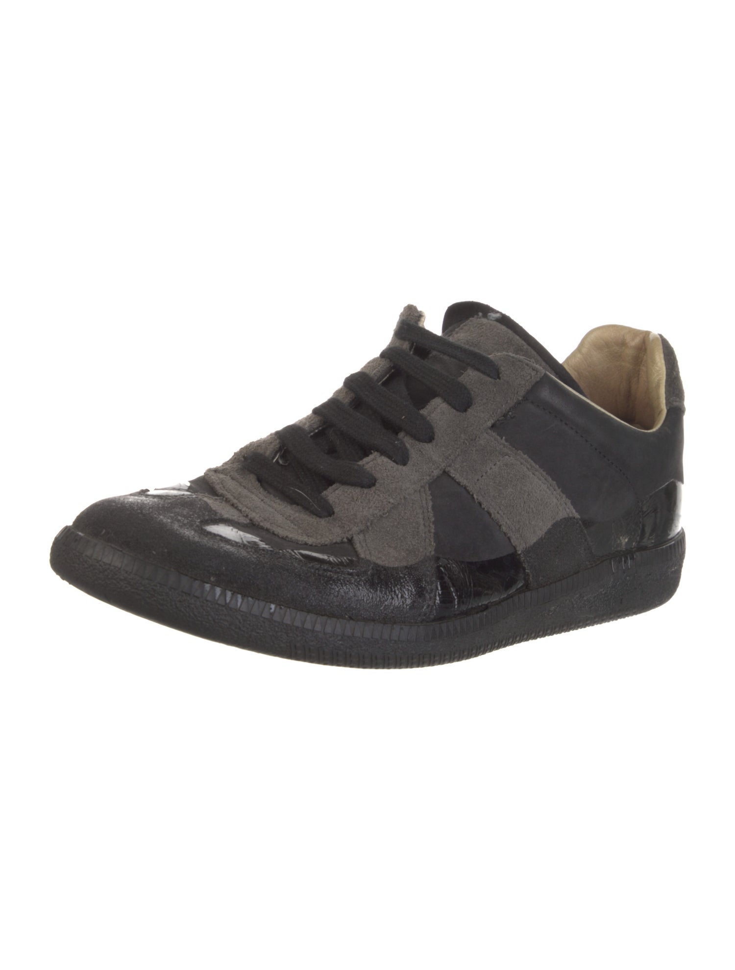 Maison Margiela Leather Distressed Accents Sneakers