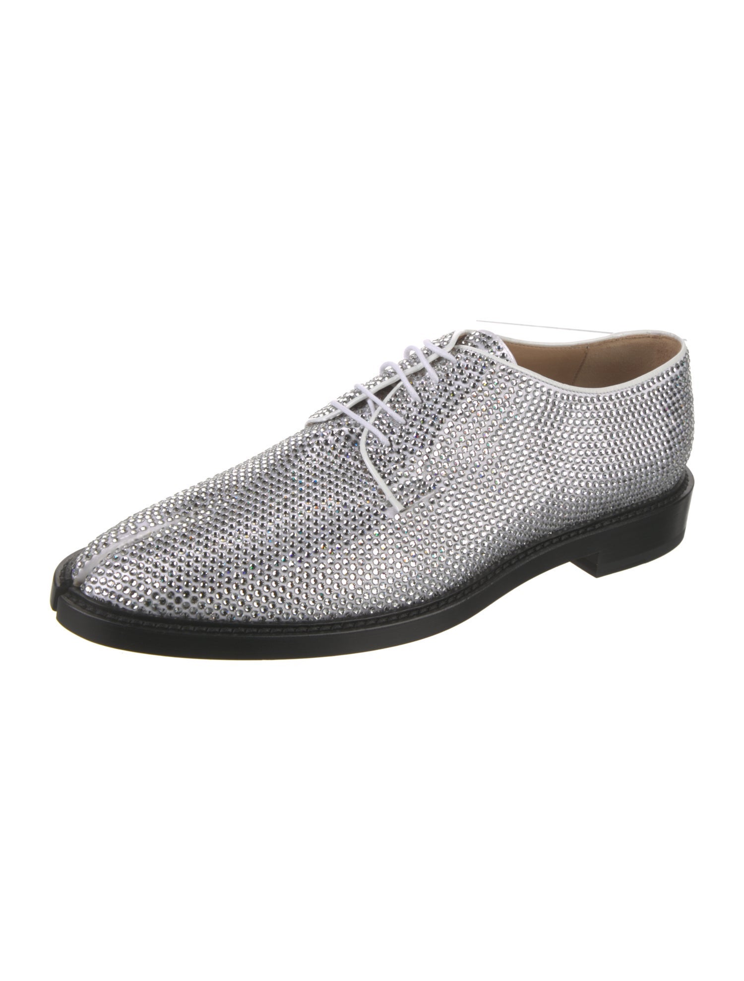 Maison Margiela Leather Crystal Embellishments Derby Shoes