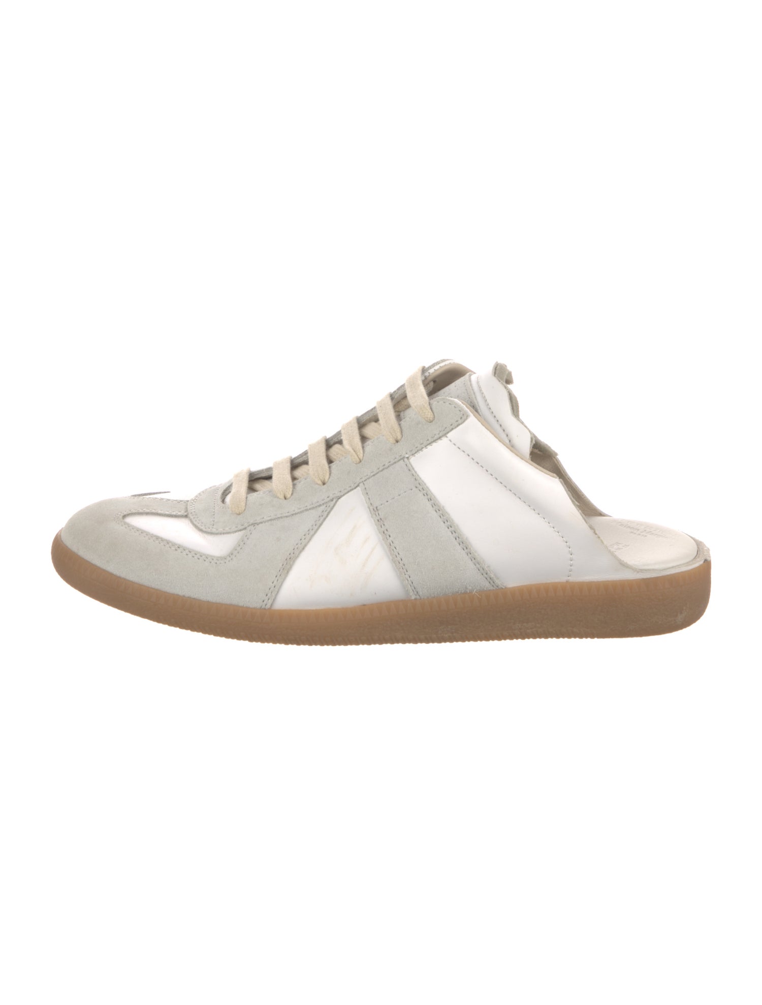Maison Margiela Leather Colorblock Pattern Sneakers