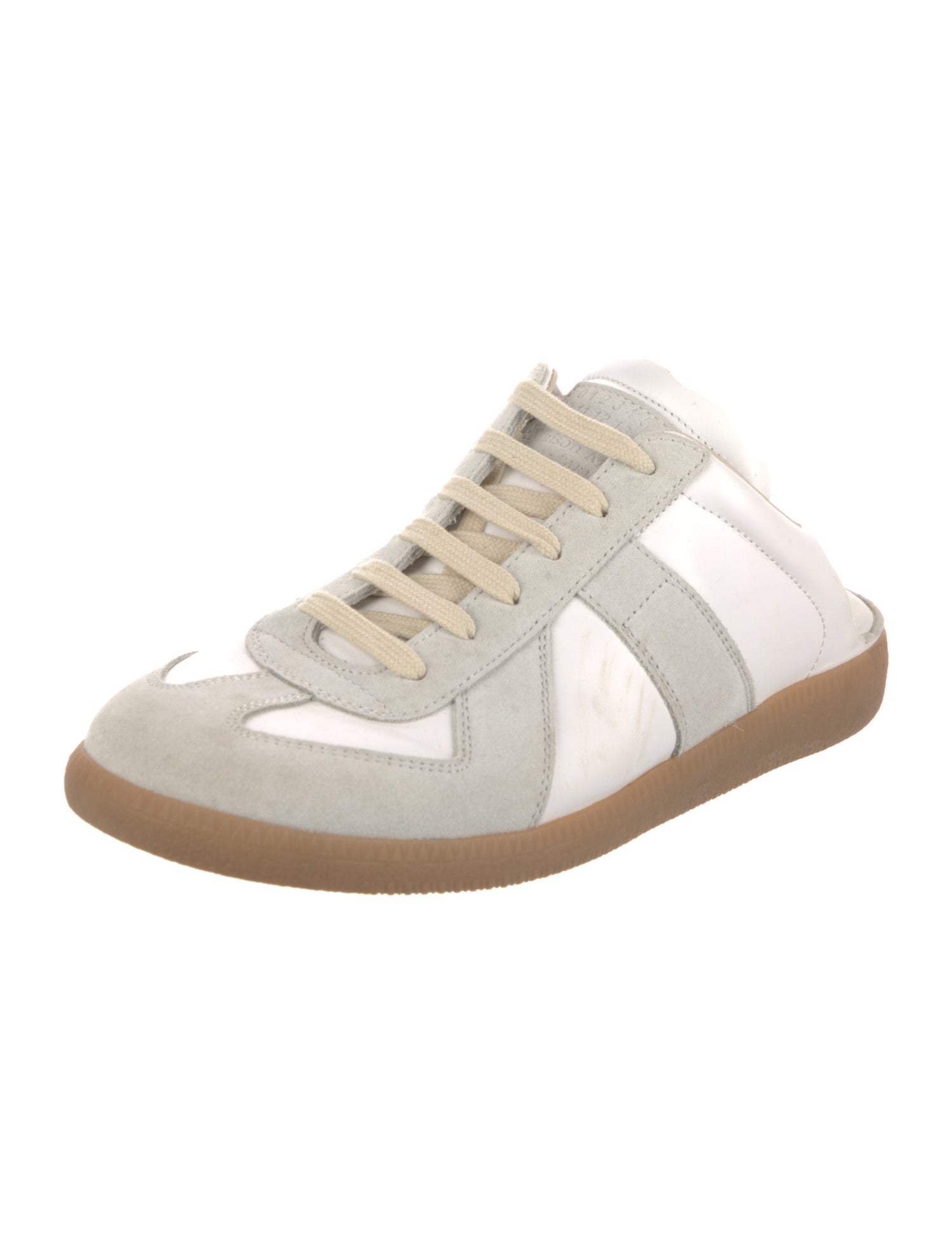 Maison Margiela Leather Colorblock Pattern Sneakers