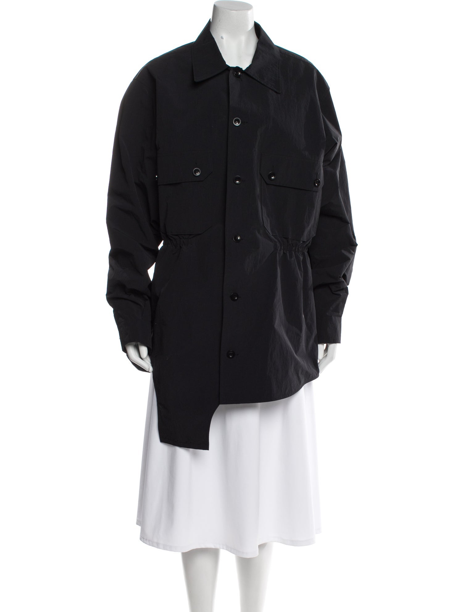 Maison Margiela 2024 Hard Nylon Long Sleeve Button-Up Top