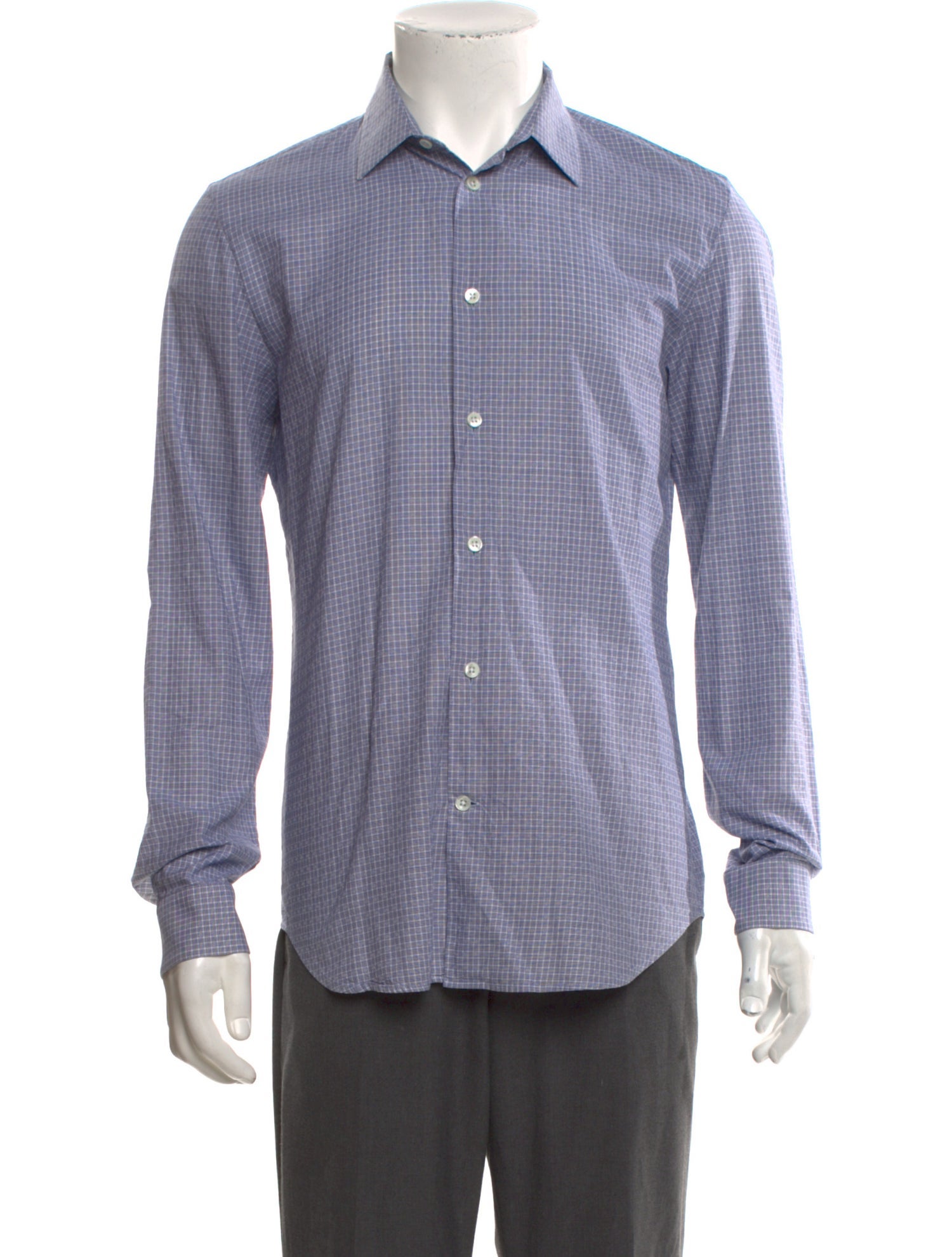 Maison Margiela 2015 Plaid Print Dress Shirt