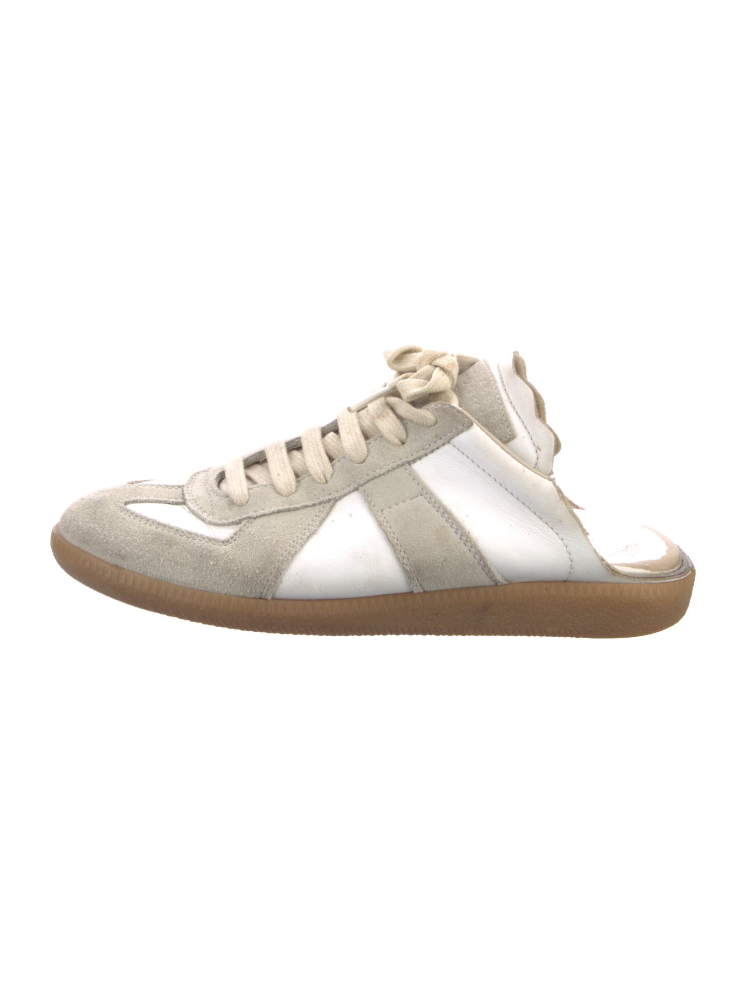 Maison Margiela Leather Colorblock Pattern Sneakers