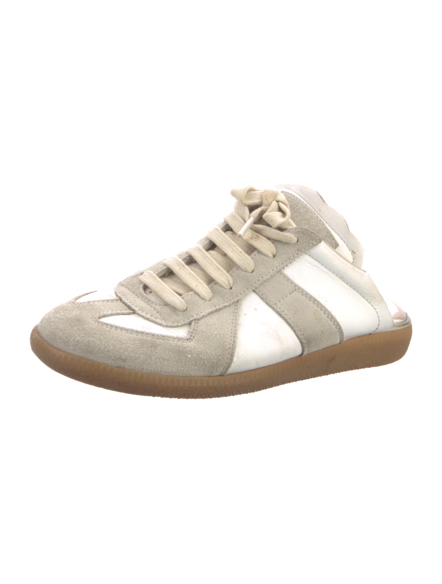 Maison Margiela Leather Colorblock Pattern Sneakers