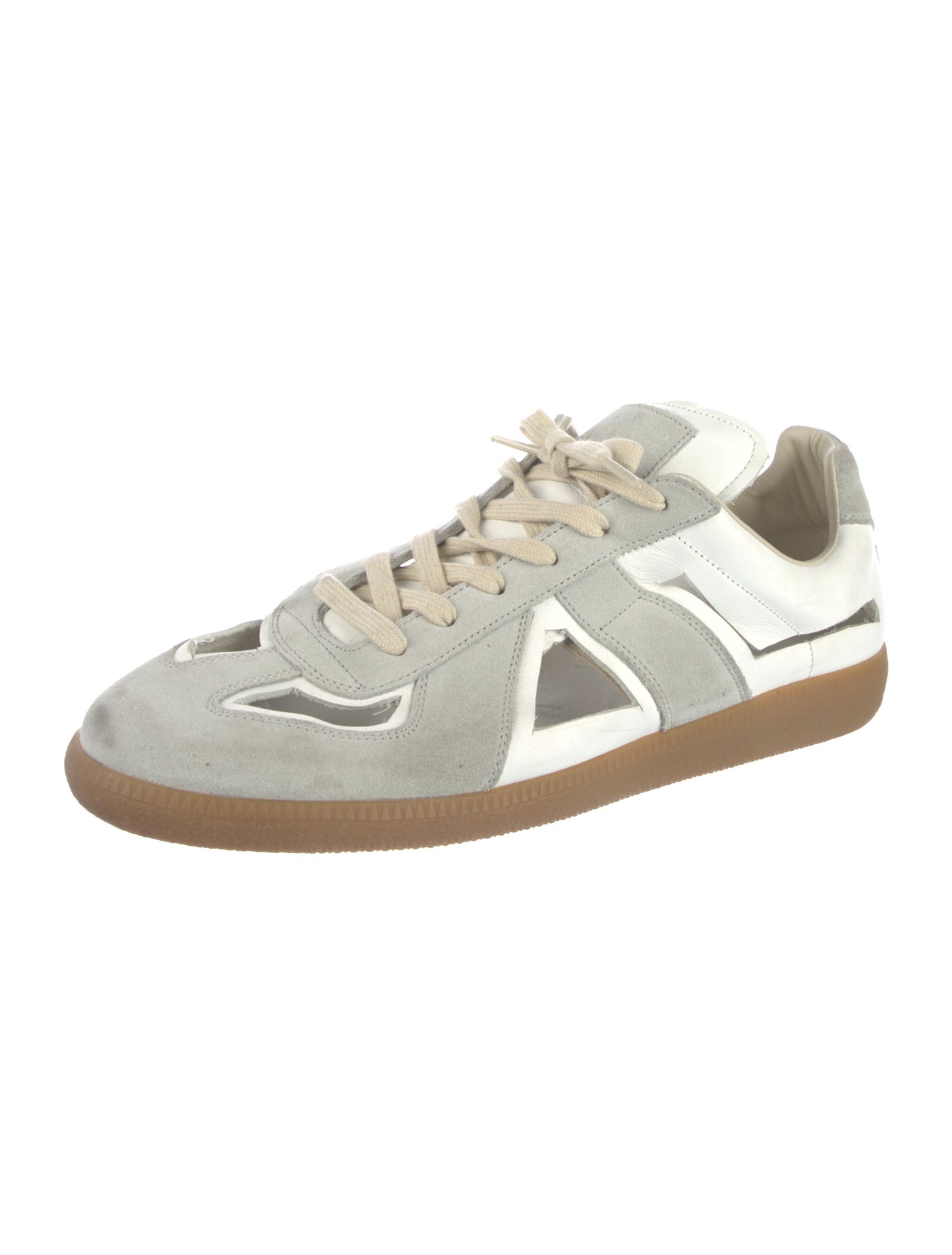 Maison Margiela Suede Colorblock Pattern Sneakers