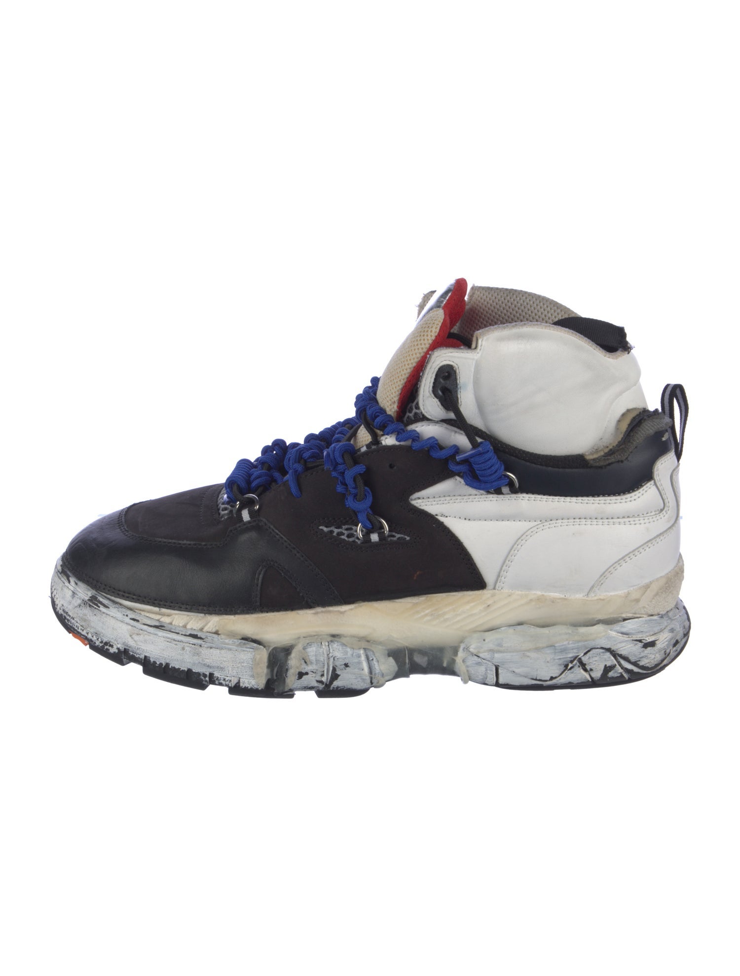 Maison Margiela Leather Colorblock Pattern Sneakers