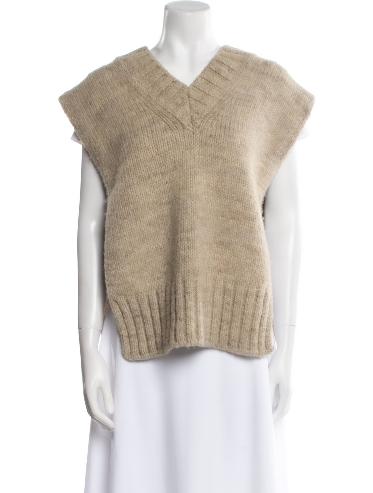 Maison Margiela 2022 Botanical Dye Knit 'Light Brown' Sweater Vest