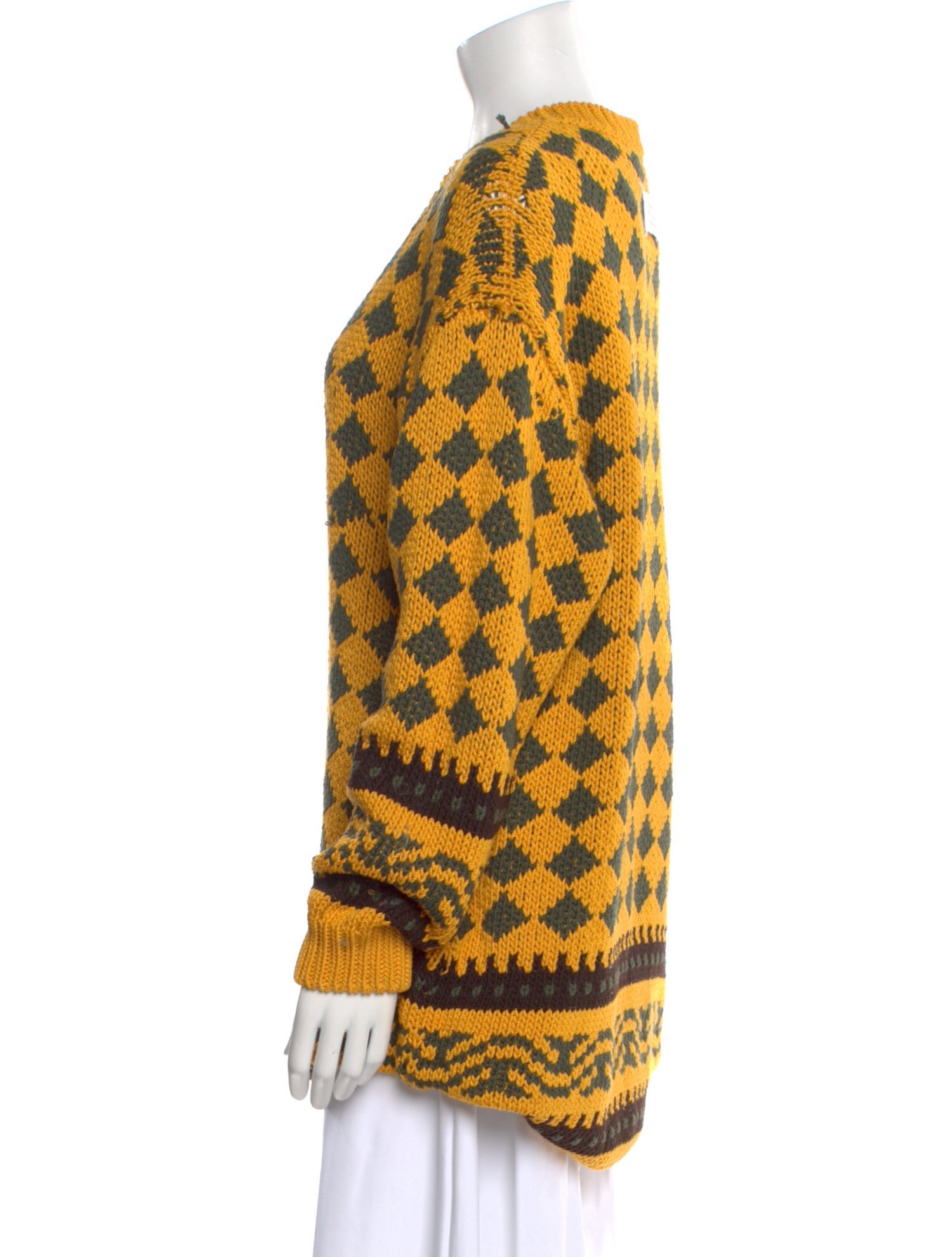 Maison Margiela Patterned V-Neck Sweater