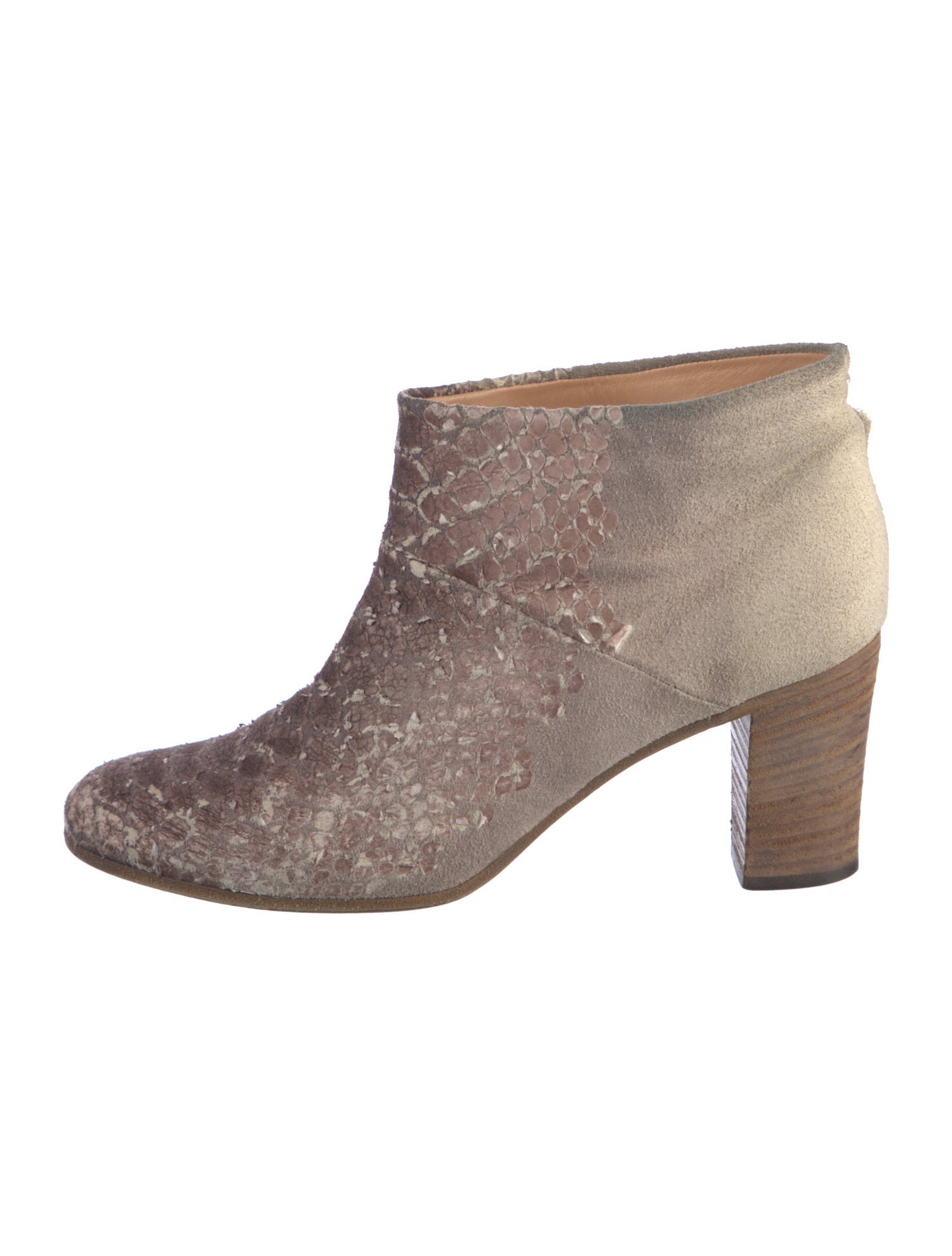 Maison Margiela Suede Animal Print Boots