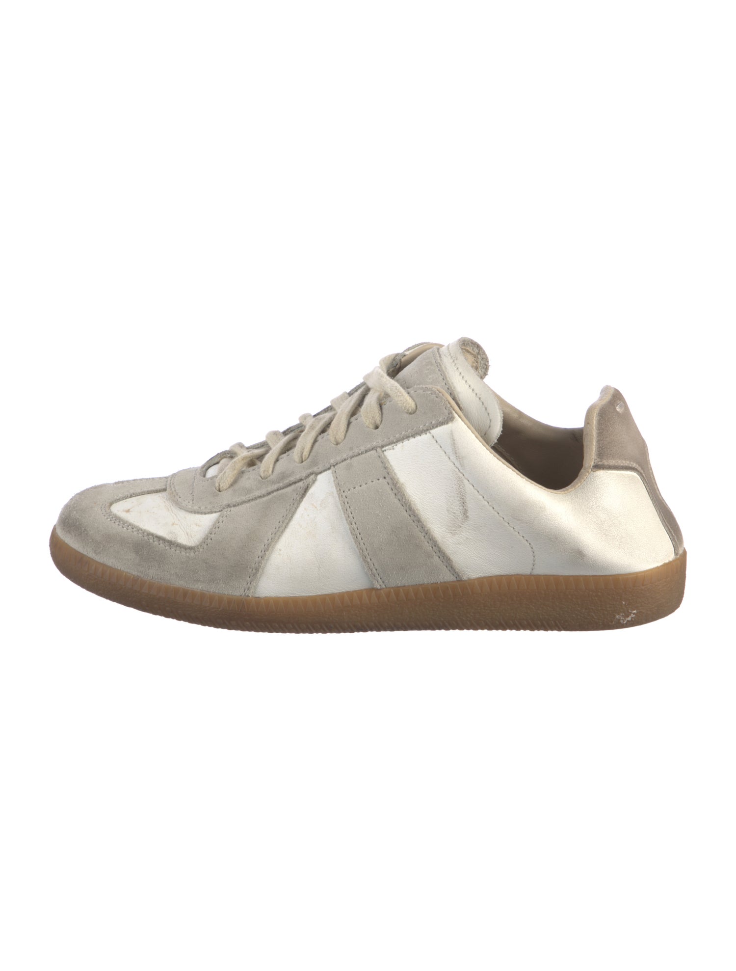 Maison Margiela Leather Colorblock Pattern Sneakers