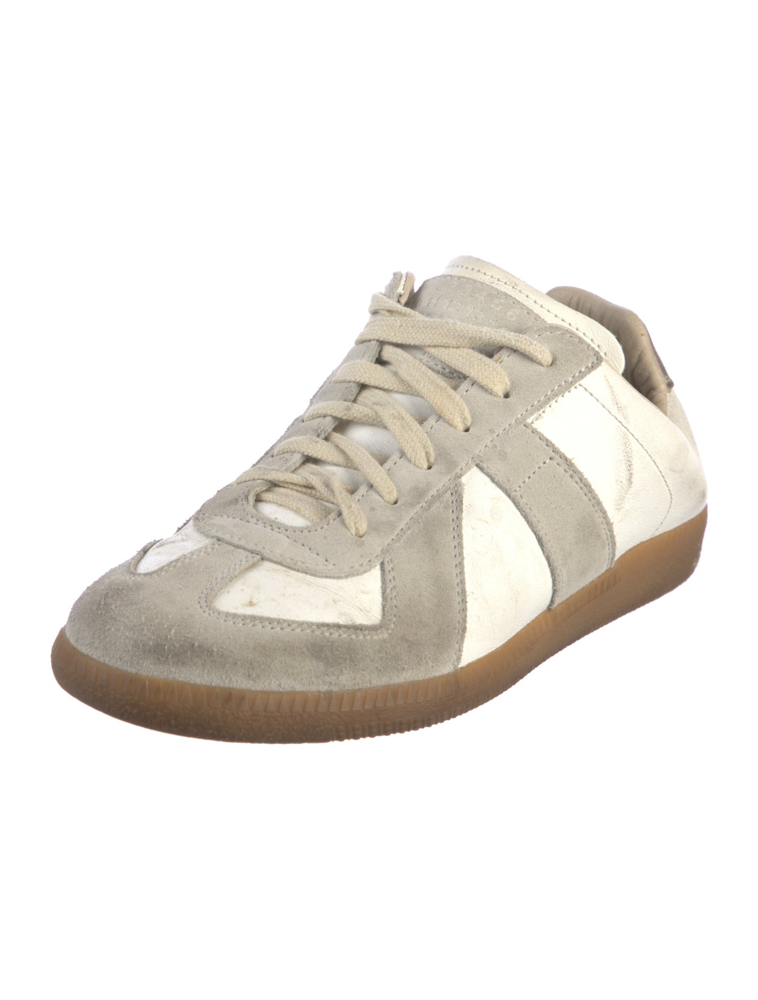 Maison Margiela Leather Colorblock Pattern Sneakers