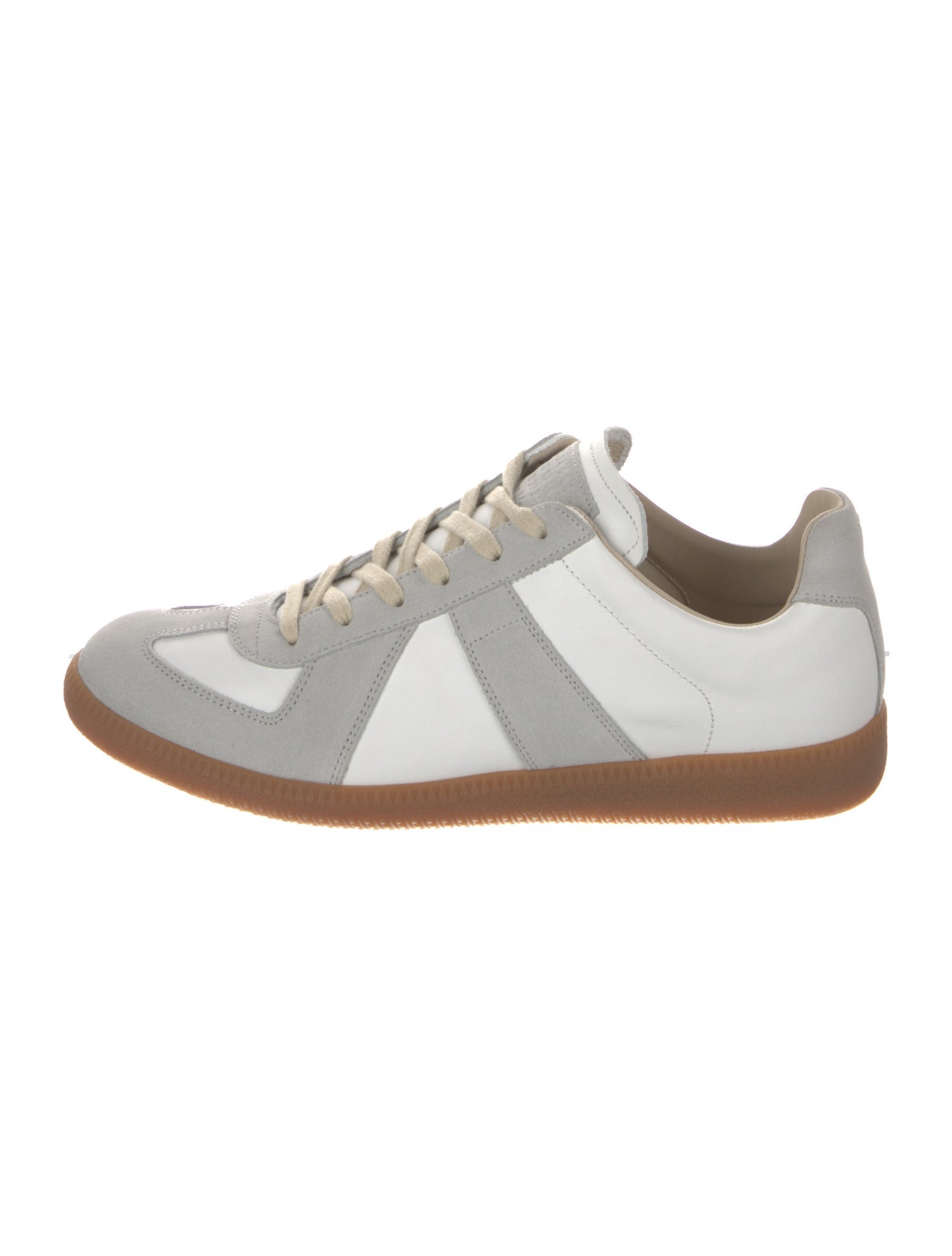 Maison Margiela Leather Colorblock Pattern Sneakers