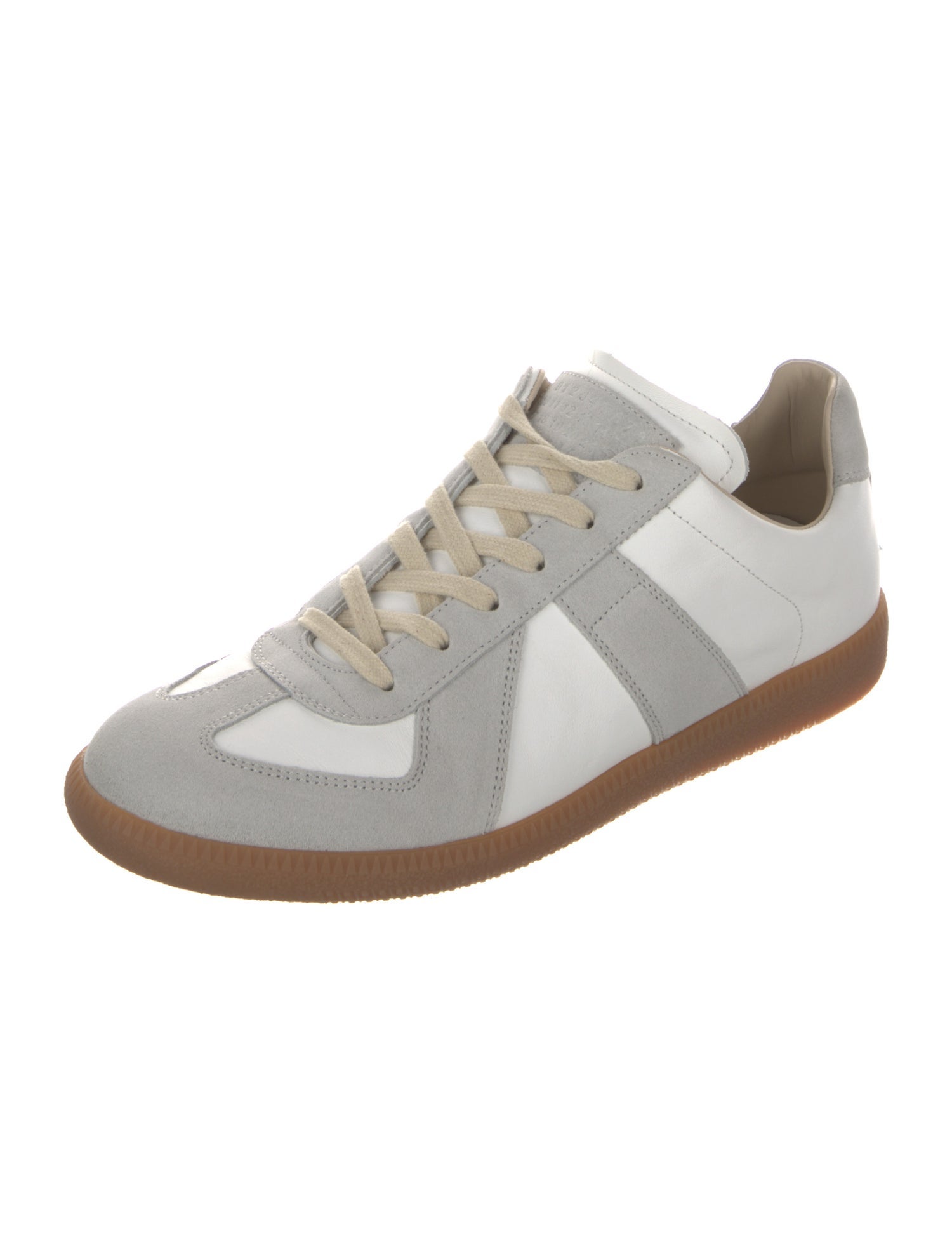 Maison Margiela Leather Colorblock Pattern Sneakers