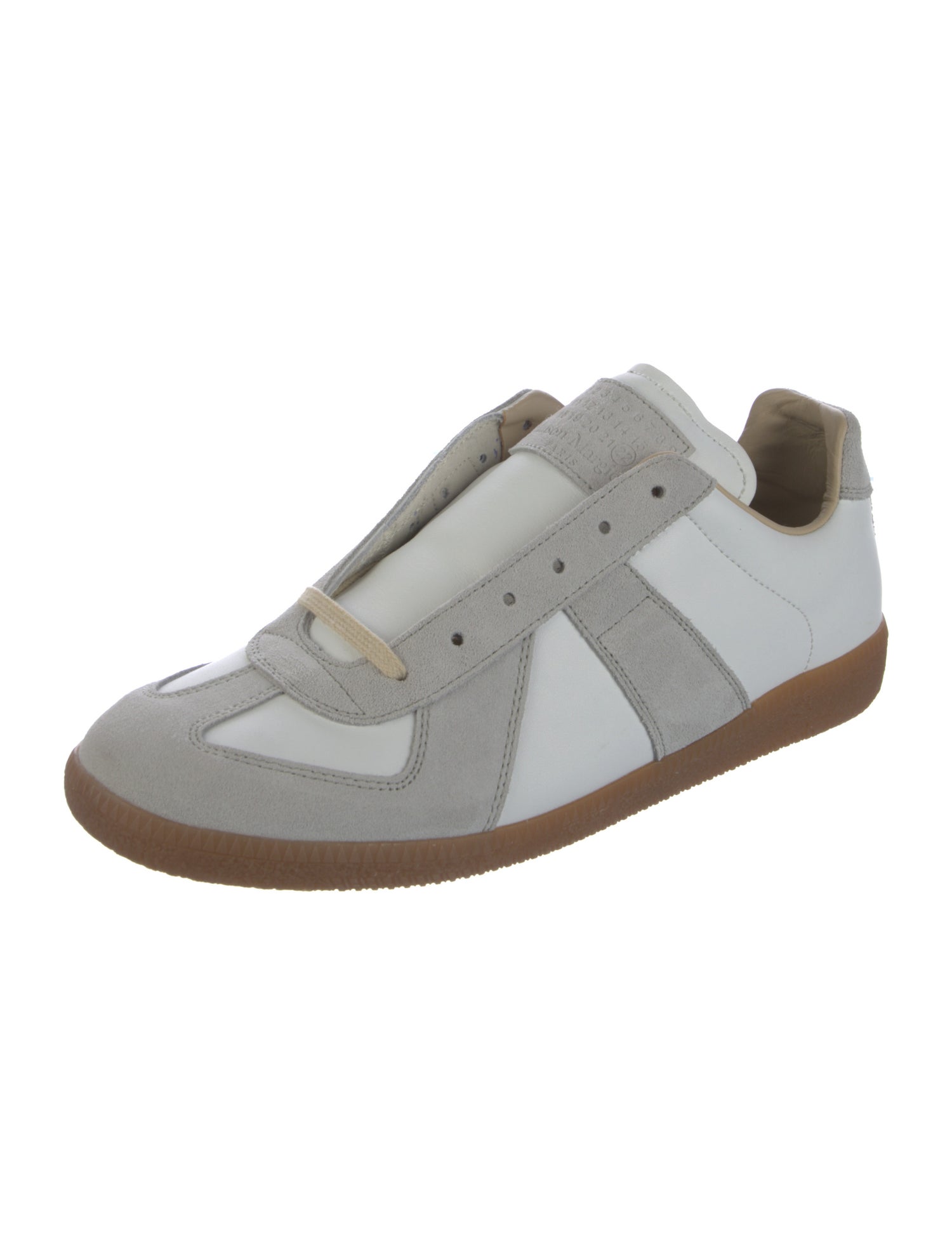 Maison Margiela Leather Colorblock Pattern Sneakers
