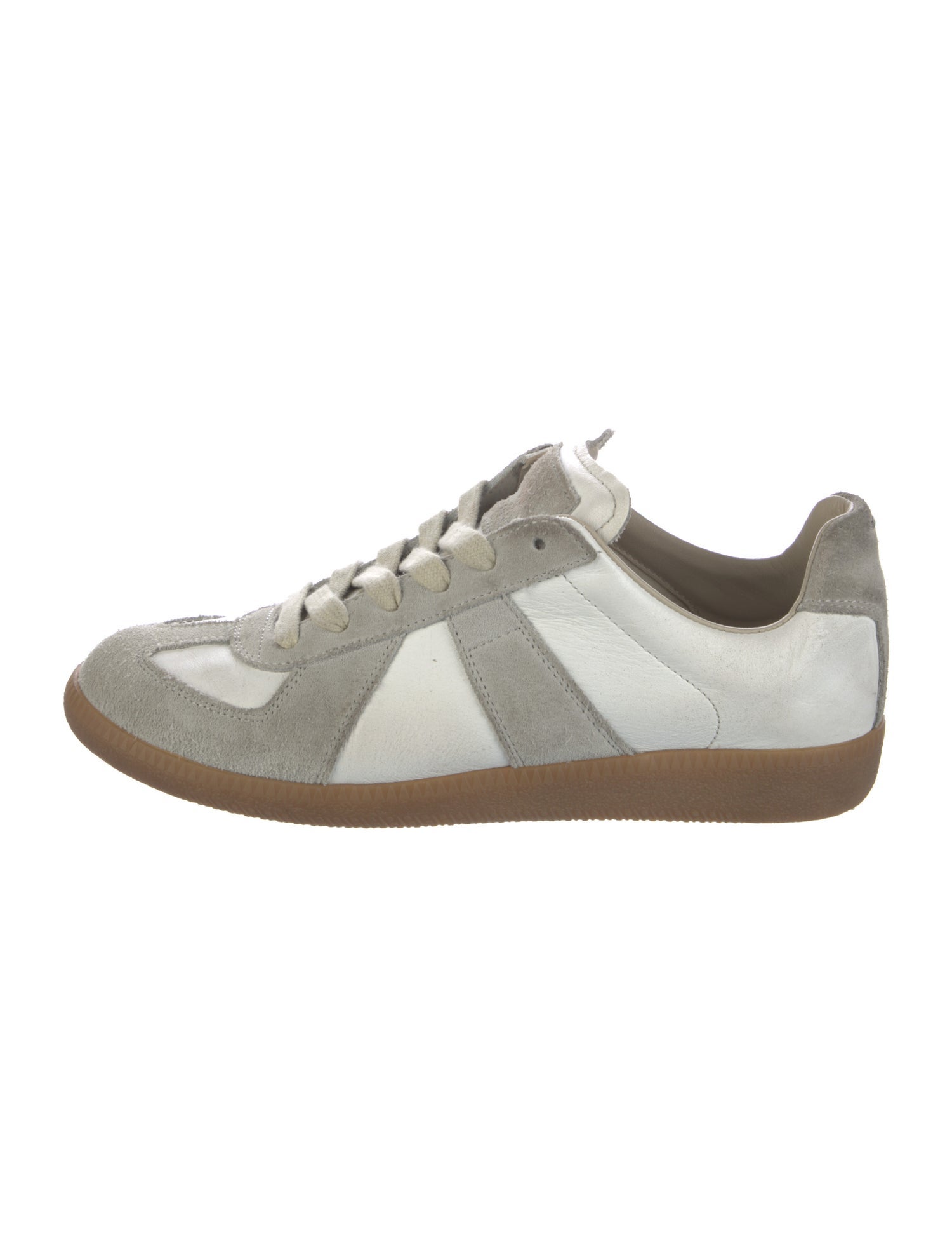 Maison Margiela Leather Colorblock Pattern Sneakers